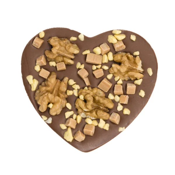 Chocolade Hart Melk Walnoot Caramel Gold Chuncks