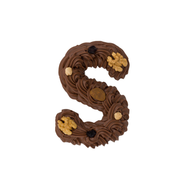 Luxe chocoladeletter melk hand gespoten
