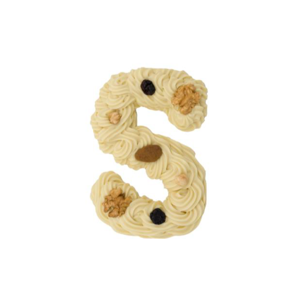 Luxe chocoladeletter wit hand gespoten