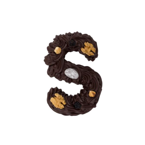 Luxe chocoladeletter puur hand gespoten