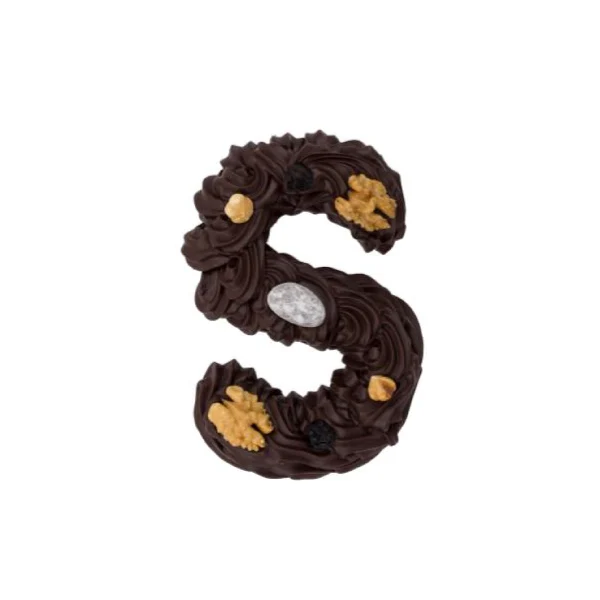 Luxe chocoladeletter puur hand gespoten